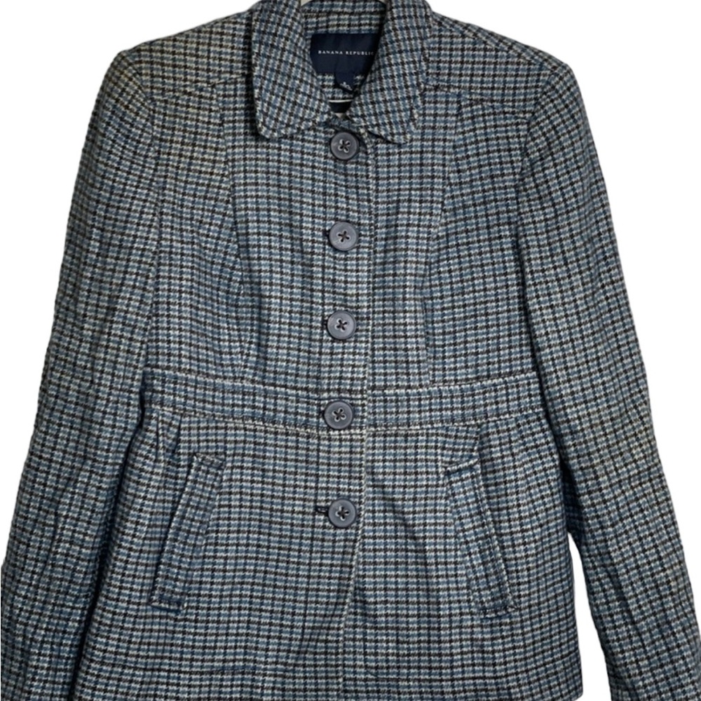 Banana Republic wool blend plaid jacket